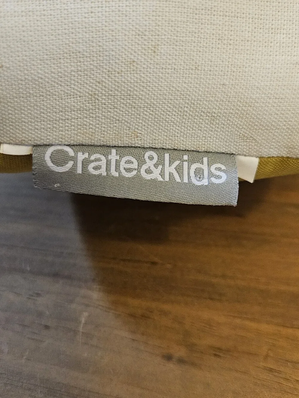 Crate & Barrel Kids Yellow Dump Truck Decorative Pillow Nursery Bedroom Bedding